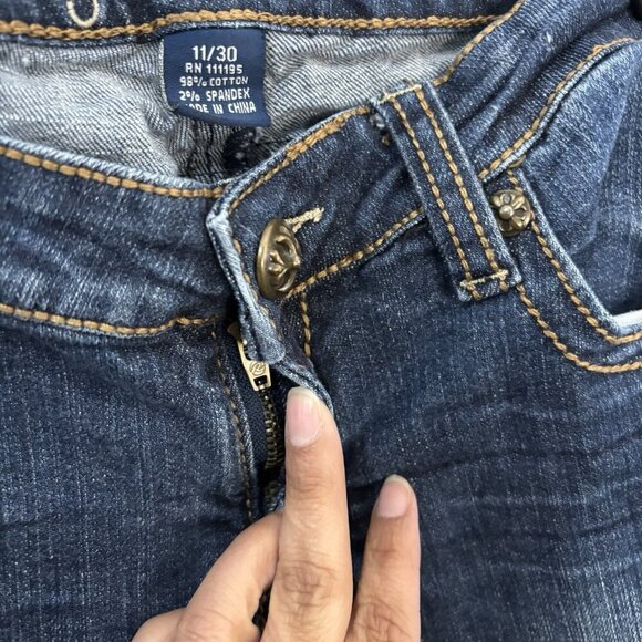 Request Jeans Embellishe Pockets Skinny Low Rise Dark Wash Denim Jean Size 11/30 - Picture 4 of 10